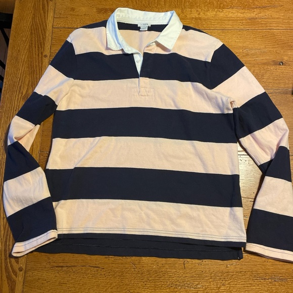 J.Crew Pink and Navy Rugby Style Shirt - Picture 1 of 6